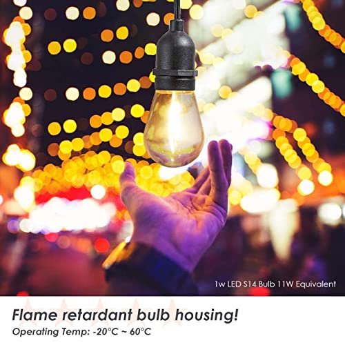 "Jslinter 24-Pack Shatterproof LED String Light Bulbs, 1W Warm White, E26" - Image 4