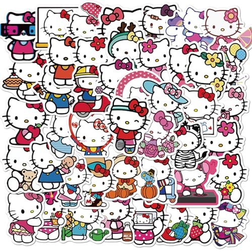 50 Cute Hello Kitty Vinyl Stickers - Waterproof Decals for Kids & Teens - Perfect for Skateboards, Laptops, Luggage & DIY Projects - Image 5