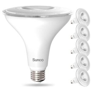 Sunco 6-Pack LED Outdoor Flood Lights | Waterproof, Warm White, Dimmable Patio Bulbs