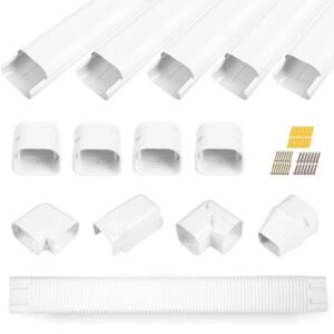 Premium 10ft White AC Line Set Cover for Mini Split & Heat Pump, 3" PVC Kit