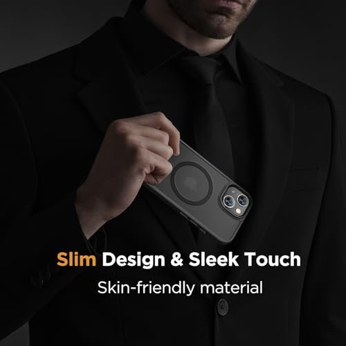 iPhone 13 Case MagSafe Military Drop Protection Slim Screen Protector Black - Image 7