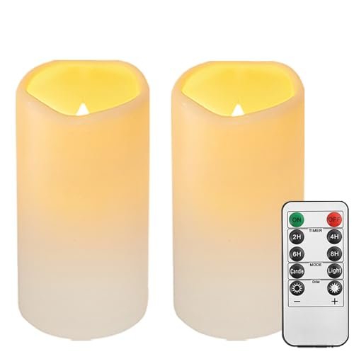 Waterproof LED Flameless Candles: Remote, Timer, Battery Powered Outdoor Decor