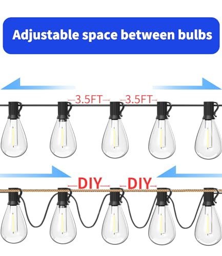 "120FT LED Outdoor String Lights - Shatterproof Edison Bulbs, Waterproof" - Image 3