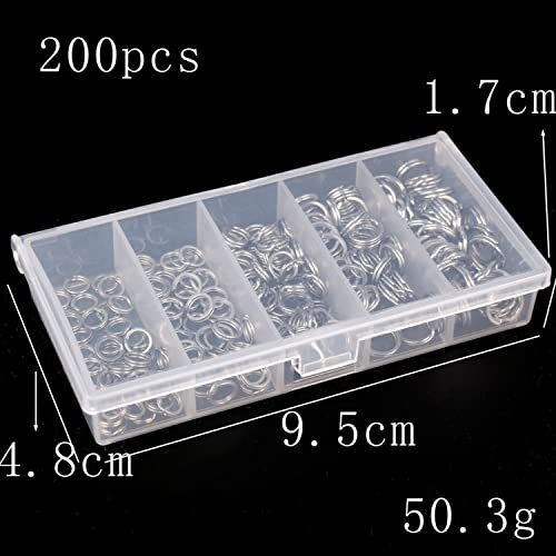 Halyuhn 200Pcs Durable Stainless Steel Double Jump Rings with Plier - Image 2