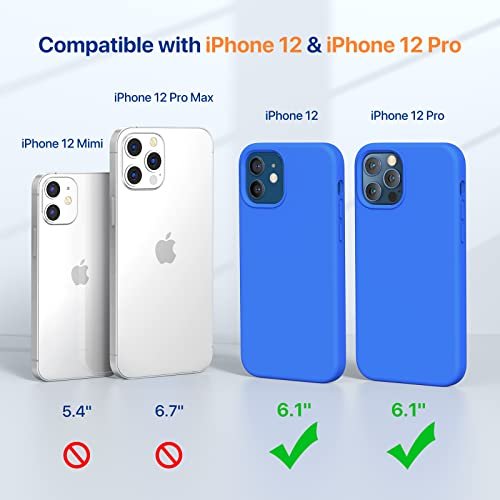 iPhone 12/12 Pro Case - Liquid Silicone, Shockproof, Full Protection, Blue - Image 2