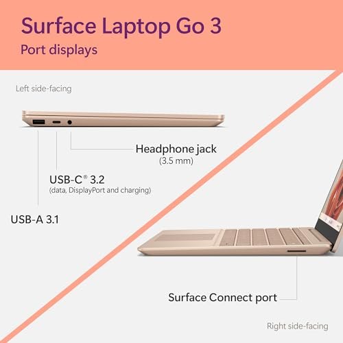 Microsoft Surface Laptop Go 3: Slim 12.4" Intel i5 Ultraportable Touchscreen Notebook - Image 4