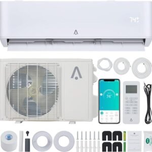 "9000 BTU Alexa-Enabled Mini Split AC/Heater, 23 SEER2, WiFi, 450 Sq. Ft"