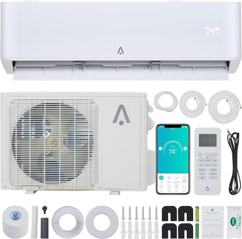"9000 BTU Alexa-Enabled Mini Split AC/Heater, 23 SEER2, WiFi, 450 Sq. Ft"