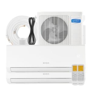 ROVSUN Dual Zone Mini Split AC/Heat, 18,000 BTU, 19 SEER2, 25Ft Line Set