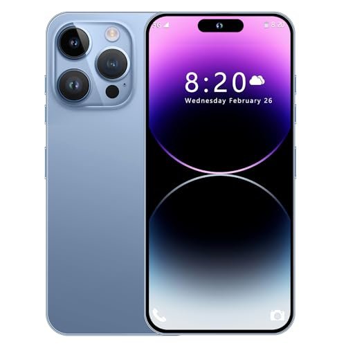 A SLICE RED I14 Pro Max Unlocked Cell Phone,Long Battery Life 6.82" HD Screen Unlocked Phones,Android13 6+256GB Smartphone with 128G Memory Card,Dual SIM/Fingerprint Lock/Face ID/GPS(Blue)