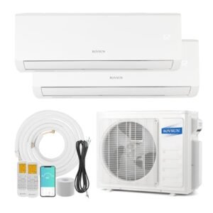 ROVSUN 2-Zone 18000 BTU Mini Split AC/Heat Pump, WiFi, 19 SEER2, 25Ft Kit