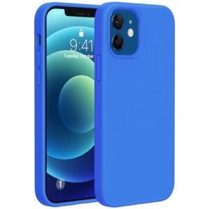 Miracase Compatible with iPhone 12 Case and iPhone 12 Pro Case, Liquid Silicone Gel Rubber Full Body Protection Shockproof Drop Protection Phone Case for iPhone 12/12 Pro 6.1 inch(Mediterranean Blue)