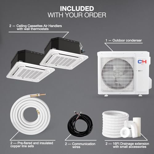 Cooper&Hunter 18k BTU Multi Zone Mini Split AC/Heat Pump | 22.9 SEER2 Ceiling Cassette System - Image 4