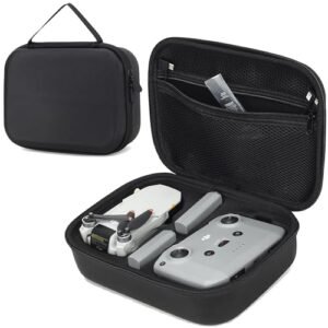 PONYRC Mini 4K Carrying Case, PU Leather Travel Case, Portable Lightweight Storage Bag for DJI Mini 4K/ Mini 2/ Mini 2 SE Fly More Combo & Drone Accessories