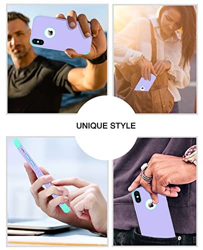 Rugged iPhone Xs Max Case: Heavy Duty Shockproof Protective Cover Purple/Mint - Image 6