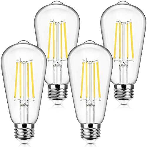 4-Pack Edison LED Bulbs 100W Eq, 1400LM, 5000K Daylight, CRI90+, Clear Glass