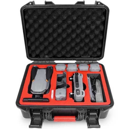 FPVtosky Hard Case for DJI Air 3S Air 3 Drone/Fly More Combo, Waterproof Air 3S Air 3 Hard Shell Carrying Case Accessories, Compatible with DJI RC2/ RC-N2/ RC Pro, Up to 8 Batteries