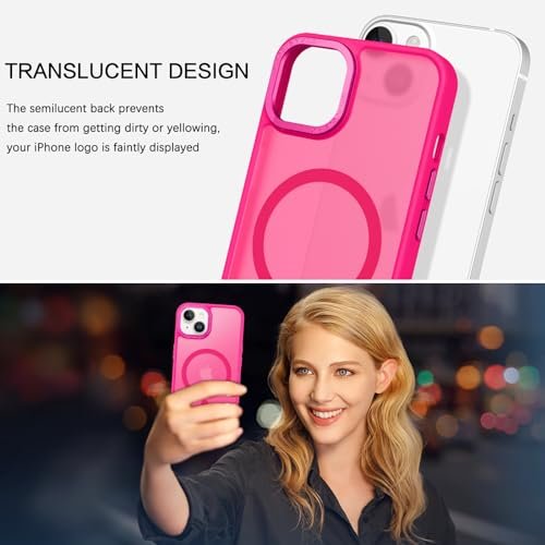 iPhone 13/14 Magnetic Case: Slim Shockproof Translucent Magsafe Compatible Hot Pink Cover - Image 7