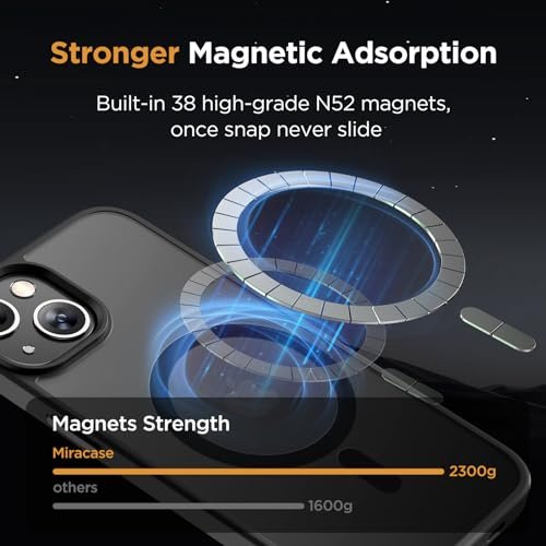 iPhone 13 Case MagSafe Military Drop Protection Slim Screen Protector Black - Image 4