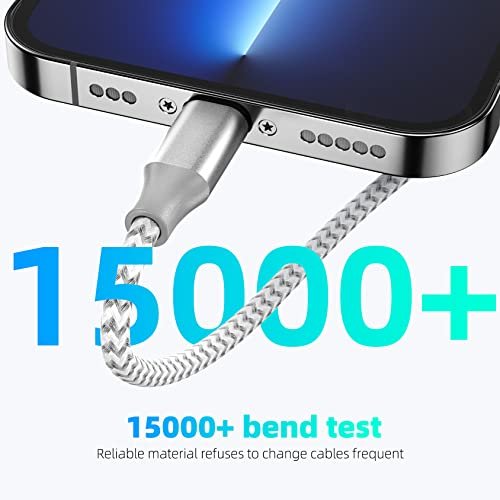 Here's an optimized version:
Ultra-Long 10FT iPhone Charger Cable 3-Pack: Fast Charging MFi Certified - Image 4