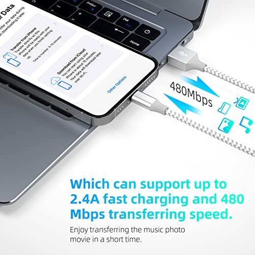 Here's an optimized version:
Ultra-Long 10FT iPhone Charger Cable 3-Pack: Fast Charging MFi Certified - Image 6