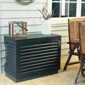 Airdeko Mini Split AC Cover: Aluminum Outdoor Unit Protector, Anti-Theft Shield