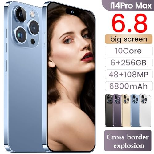 Powerful 6.82" A Slice Red I14 Pro Max Unlocked Smartphone 256GB Android 13 - Image 2