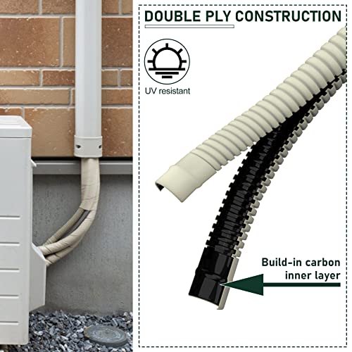 "Flehomo 50 Ft Mini Split Drain Hose - 5/8" UV-Resistant AC Line Pipe" - Image 3