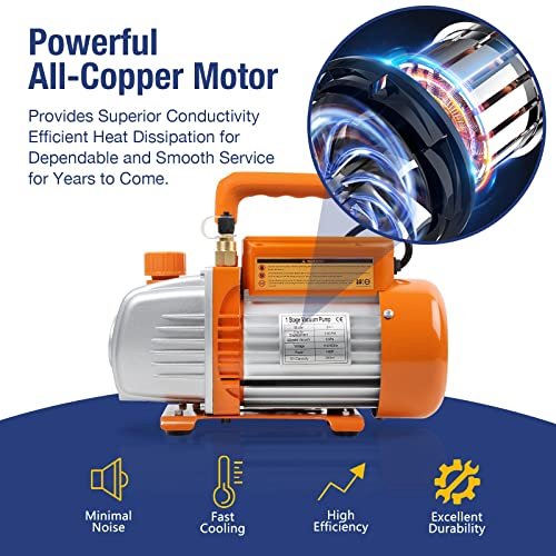 Professional HVAC Mini Split Vacuum Pump Kit - 3.6CFM, R410A Adapters Included - Image 6