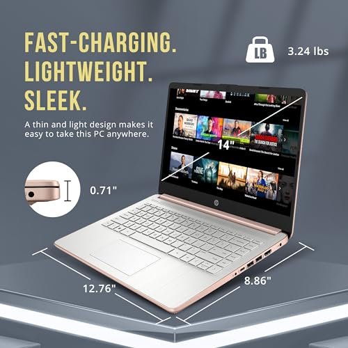 Lightweight HP Stream 14" Laptop, Celeron N4120, 16GB RAM, Portable Productivity Gold - Image 8