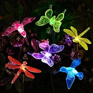 SOLPEX Solar Butterfly Lights - 6 Pack Color-Changing LED Garden Stakes