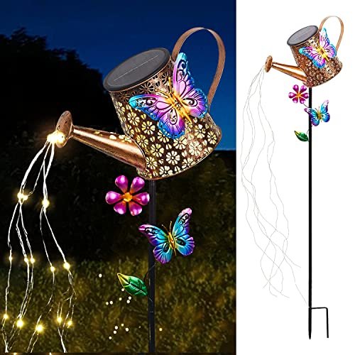 Solar Garden Watering Can Lights - Waterproof Decorative LED Stake Landscape Lamp - Image 4