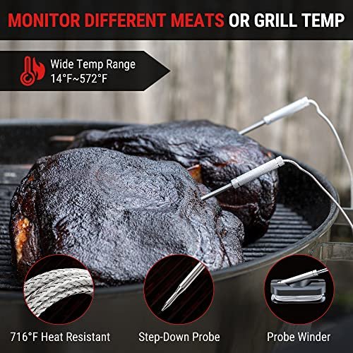Here's a more engaging and SEO-friendly version:
Wireless Meat Thermometer Bluetooth Grill Smoker Digital 2 Probes BBQ Cooking - Image 3