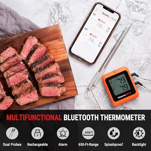 Here's a more engaging and SEO-friendly version:
Wireless Meat Thermometer Bluetooth Grill Smoker Digital 2 Probes BBQ Cooking - Image 4