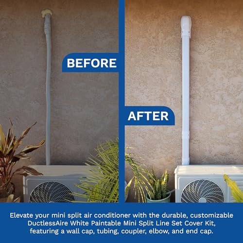 Paintable Mini Split Line Cover Kit - Weatherproof, Easy Install, 3"x7.5' - Image 4