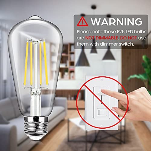 4-Pack Edison LED Bulbs 100W Eq, 1400LM, 5000K Daylight, CRI90+, Clear Glass - Image 6