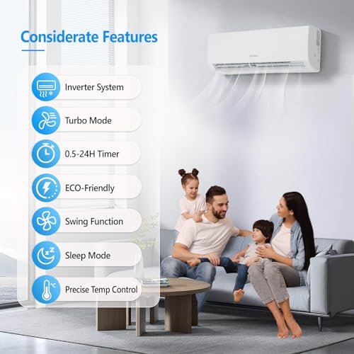 Here's a refined version:
ROVSUN 9000 BTU Mini Split AC Heater - Wifi Inverter Ductless Heat Pump - Image 7
