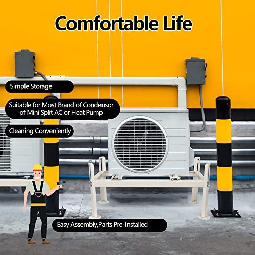 Heavy-Duty Mini Split AC Stand | 9-24k BTU Outdoor Condenser Bracket Support - Image 6