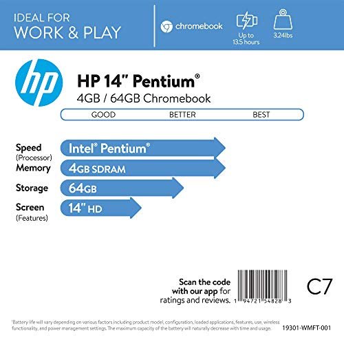HP 14" Chromebook 2020 Renewed, Intel N5000, 4GB RAM, 64GB eMMC, HD Display - Image 7