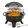Hykolity 31" Fire Pit Grill: Outdoor Cooking & Bonfire Backyard Centerpiece
