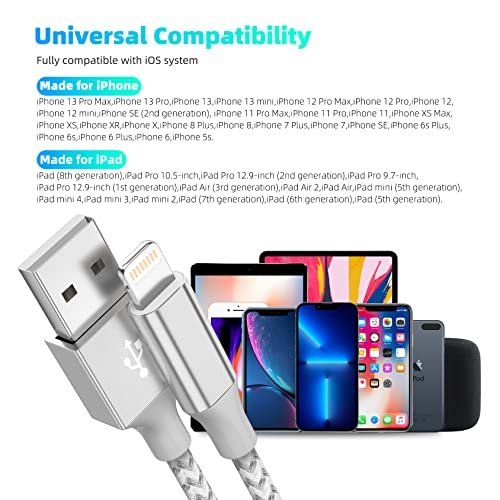 Here's an optimized version:
Ultra-Long 10FT iPhone Charger Cable 3-Pack: Fast Charging MFi Certified - Image 7