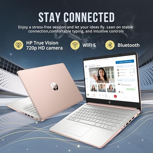 Lightweight HP Stream 14" Laptop, Celeron N4120, 16GB RAM, Portable Productivity Gold - Image 6
