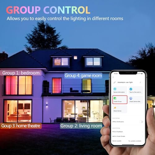 Aoketezm 6" Smart LED Downlights, RGB Color Changing, Alexa & Siri Compatible - Image 4