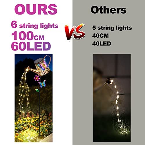 Solar Garden Watering Can Lights - Waterproof Decorative LED Stake Landscape Lamp - Image 5