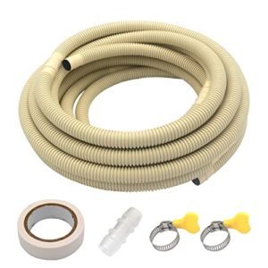 HANSUM 25FT Universal Mini Split AC Drain Hose with Line Cover & Pump
