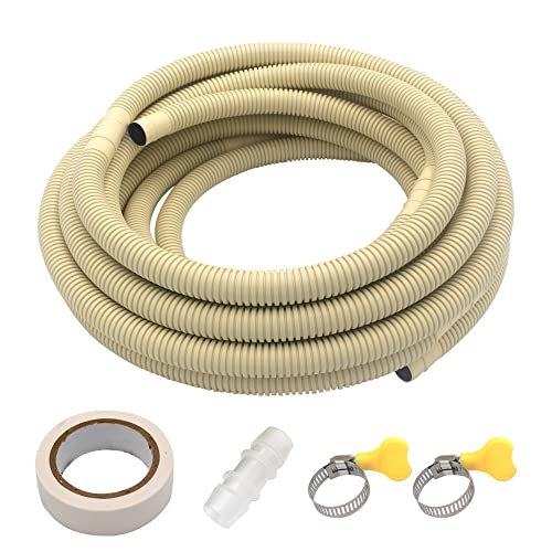 HANSUM 25FT Universal Mini Split AC Drain Hose with Line Cover & Pump