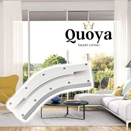 Transform Our space: Quoya Smart ​curtain Track with⁣ 135° Bends!