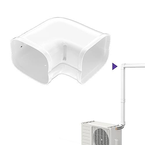 Mini Split AC Line Set Cover Elbow - 3'' Flat Bend Accessory for HVAC Install