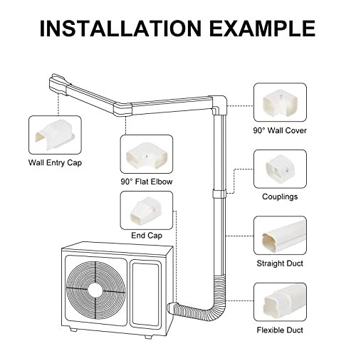Kalkehay AC Line Set Cover 3" Wide 16.1ft Long Mini Split Tubing Protector Kit - Image 4