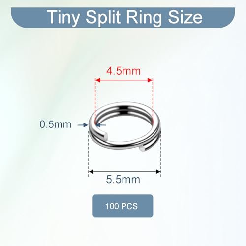 100PCS 5.5mm Mini Split Rings for Jewelry Making, DIY Crafts & Accessories - Image 2